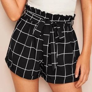 Black grid shorts